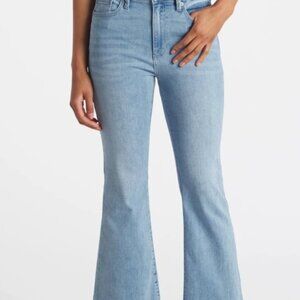 JUST USA Heather High Rise Cropped Scissor Cut Flare Jean
